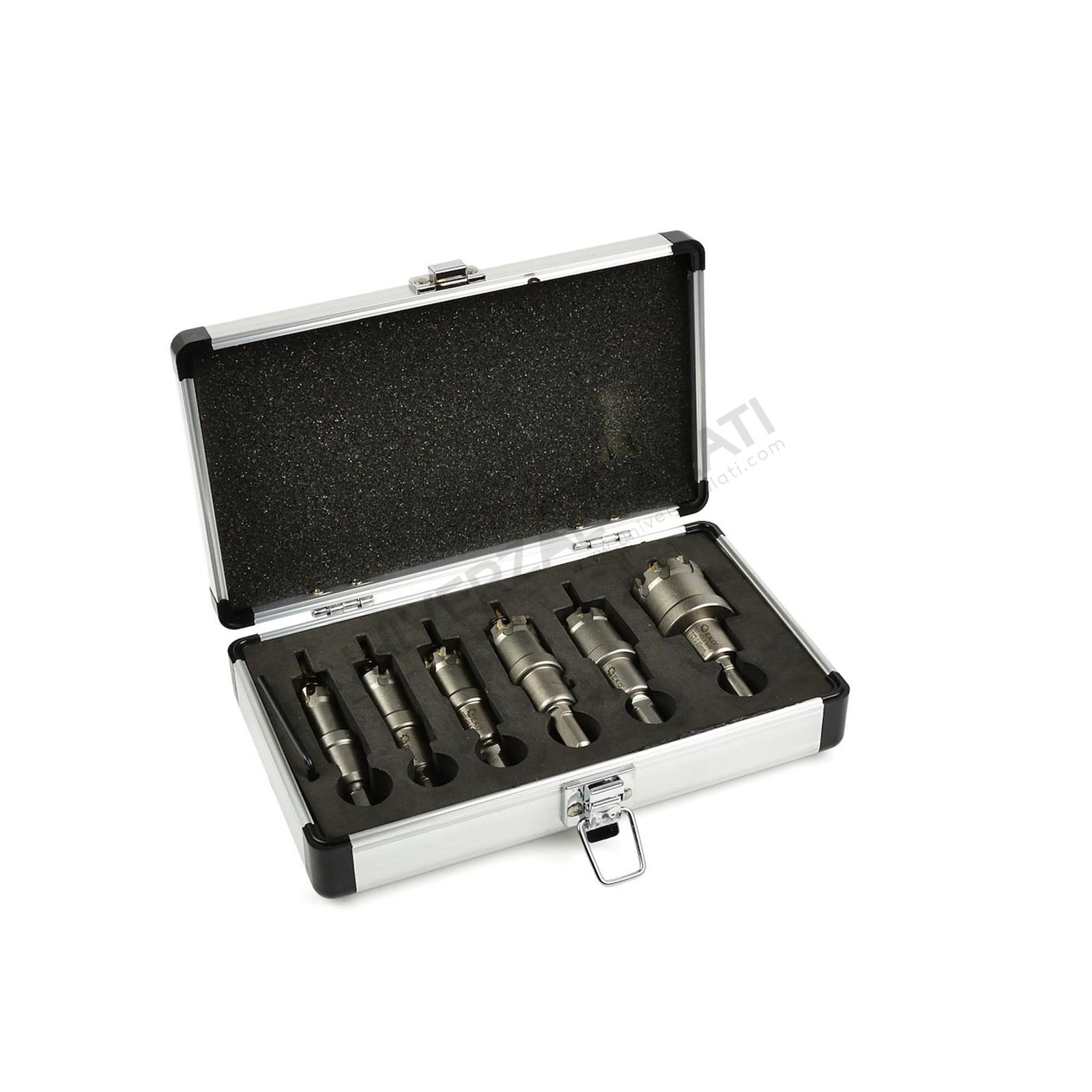 Set-karbidnih-testera-za-metal-sa-titanijumskom-bušilicom,-6-kom.-16-35mm Set karbidnih testera za metal sa titanijumskom bušilicom, 6 kom. 16-35mm