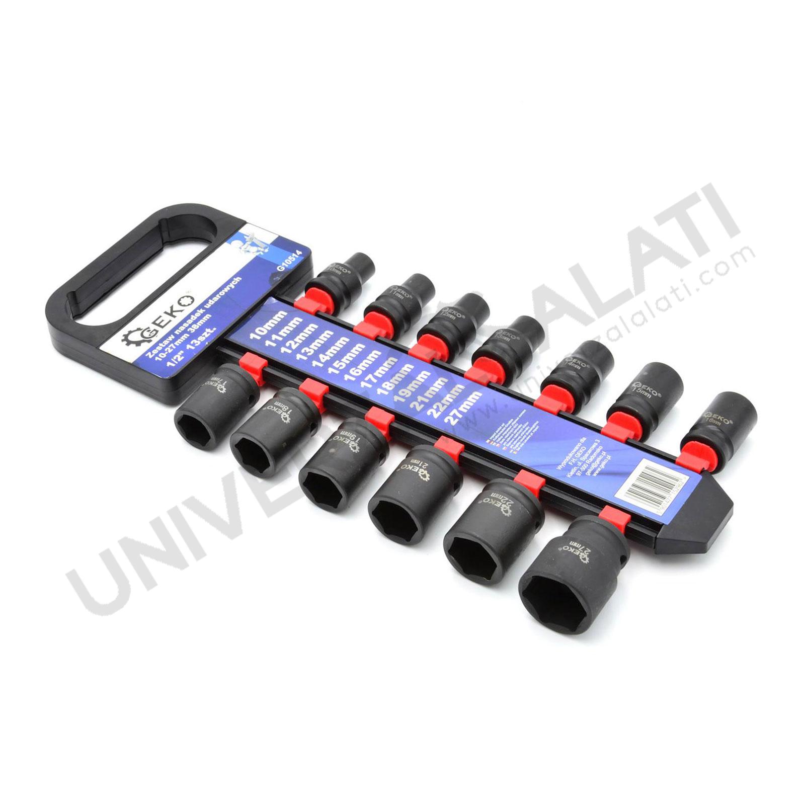 Set udarnih nasadnih ključeva 1-2 10–27 mm 13 komada