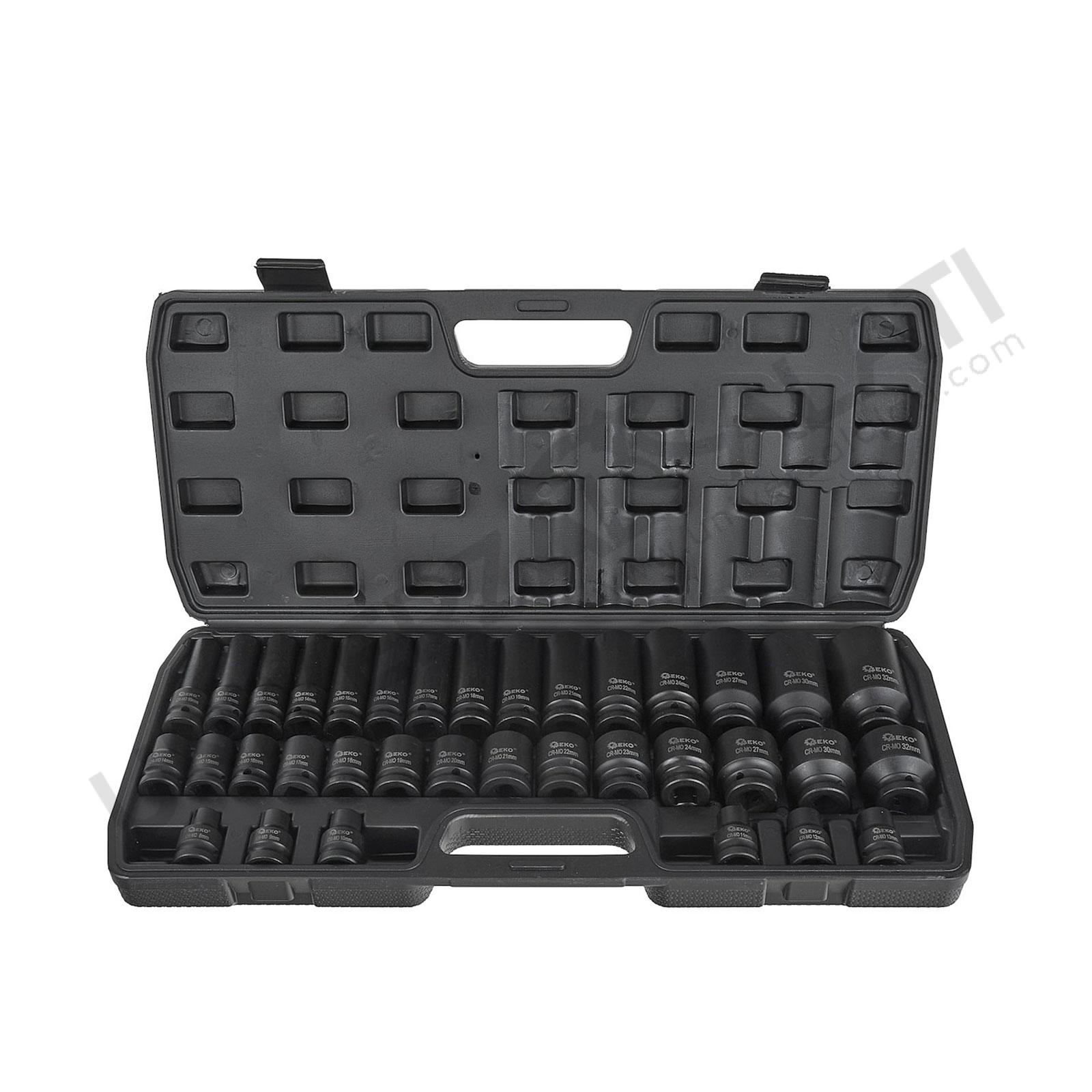 Set udarnih nasadnih ključeva 1/2" 8-32mm 35 elemenata dugi i kratki