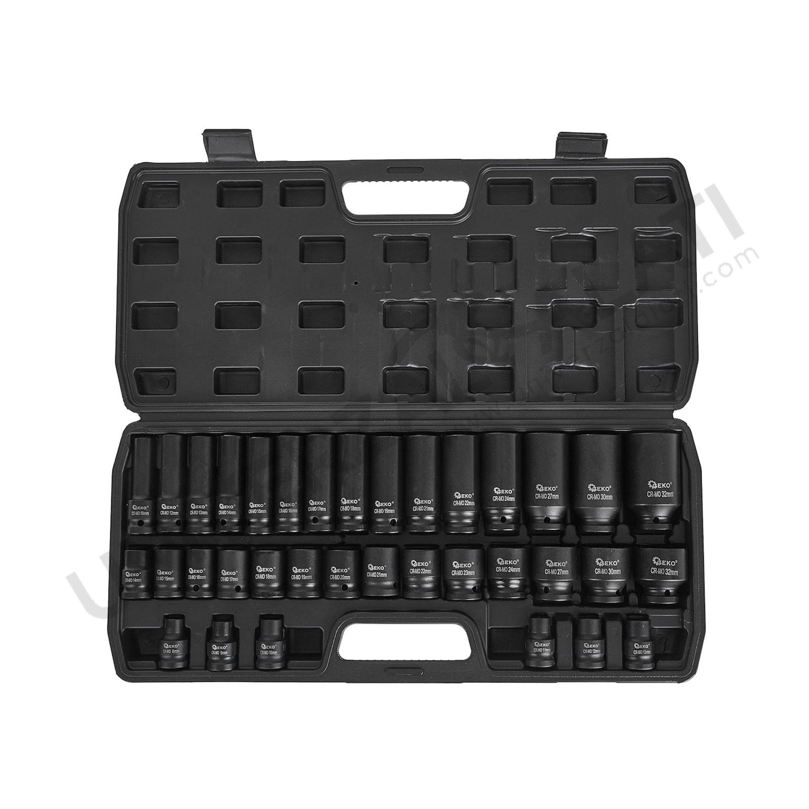 Set udarnih nasadnih ključeva 1/2" 8-32mm 35 elemenata dugi i kratki